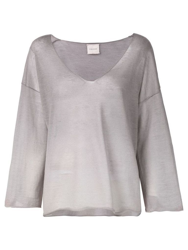 Fine Edge loose fit jersey top - Grey
