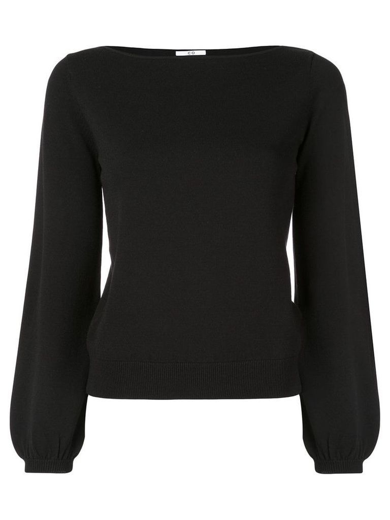 Co knitted boat neck top - Black