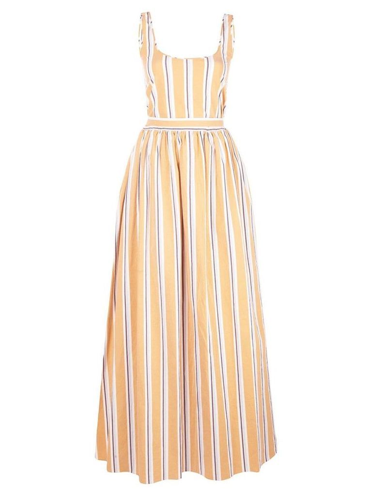Brock Collection striped flared gown - ORANGE