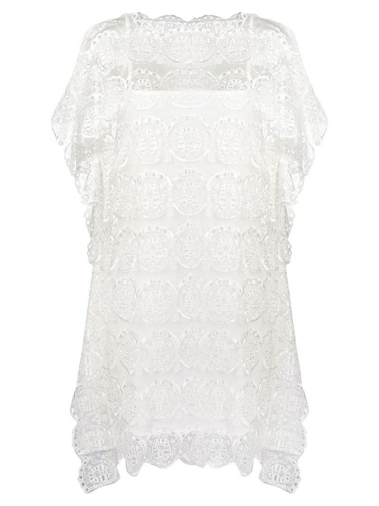 Tsumori Chisato lace embroidered dress - White