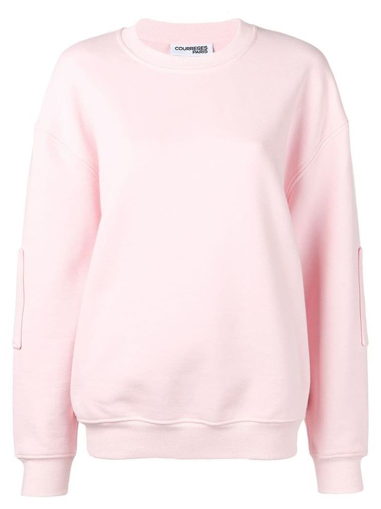Courrèges panelled embroidered logo sweatshirt - Pink