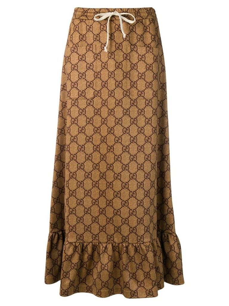 Gucci GG Supreme drawstring skirt - Brown