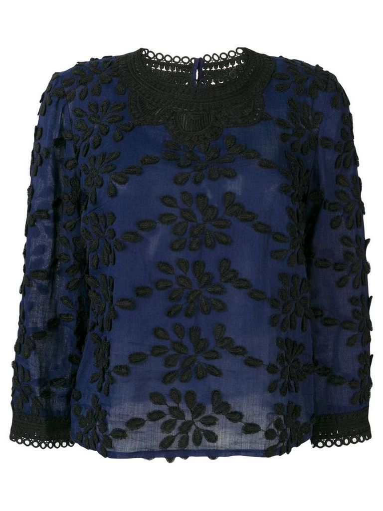 Vanessa Bruno floral embroidery blouse - Blue