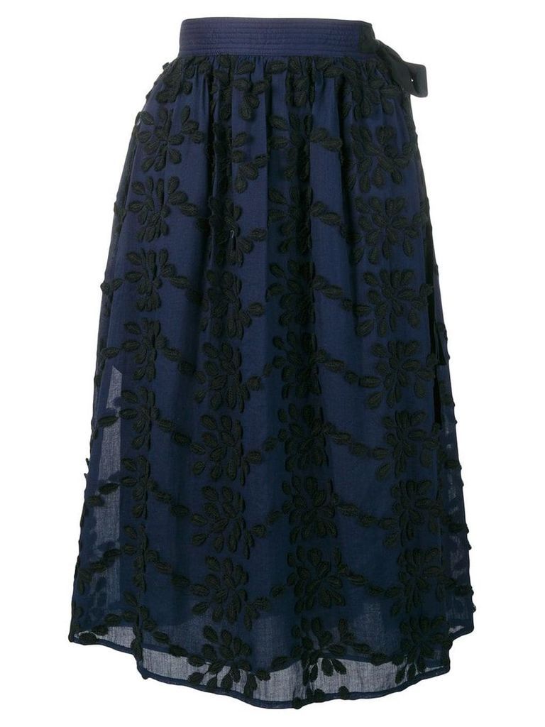 Vanessa Bruno floral embroidery skirt - Blue