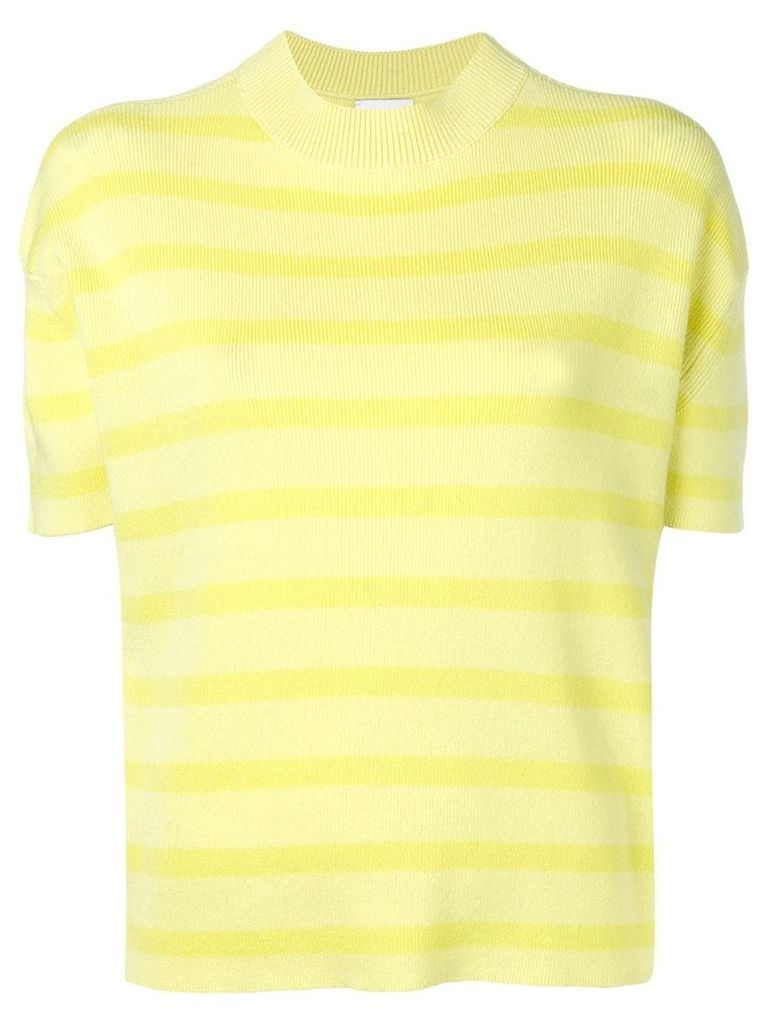 Barrie striped short-sleeve sweater - Yellow