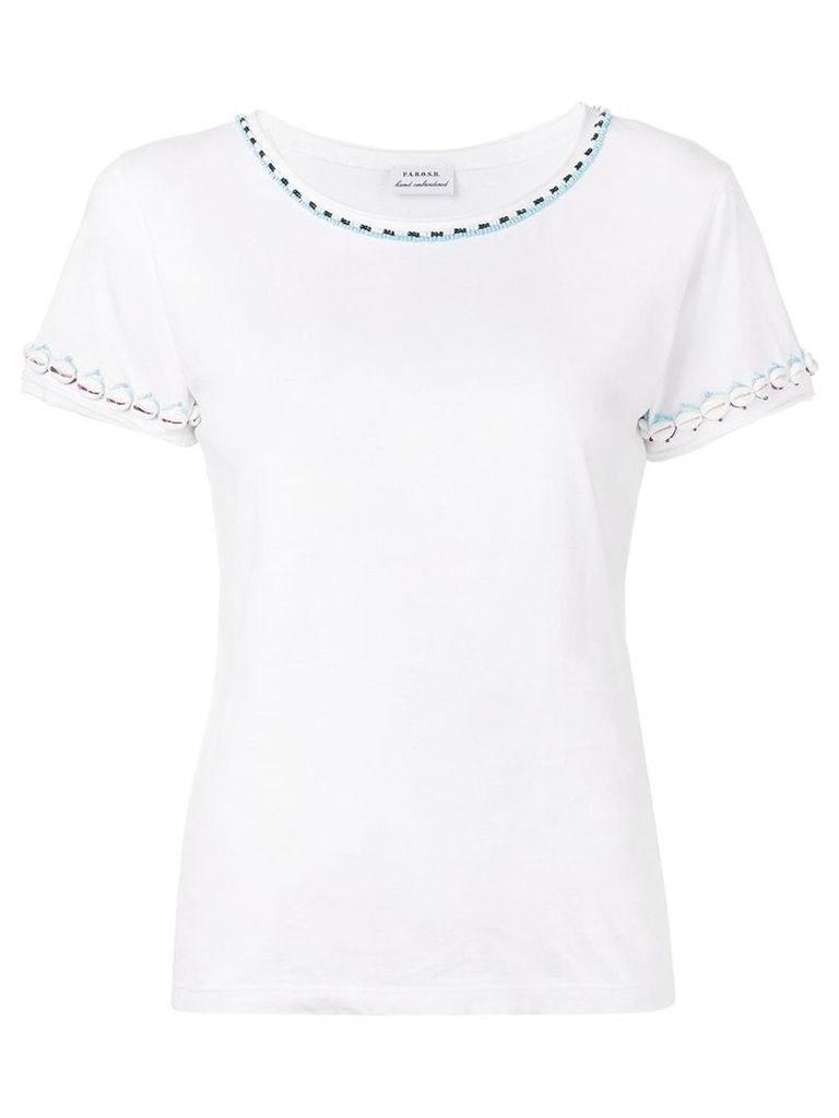 P.A.R.O.S.H. shell trim T-shirt - White