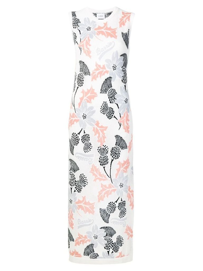 Barrie floral embroidered knitted dress - NEUTRALS