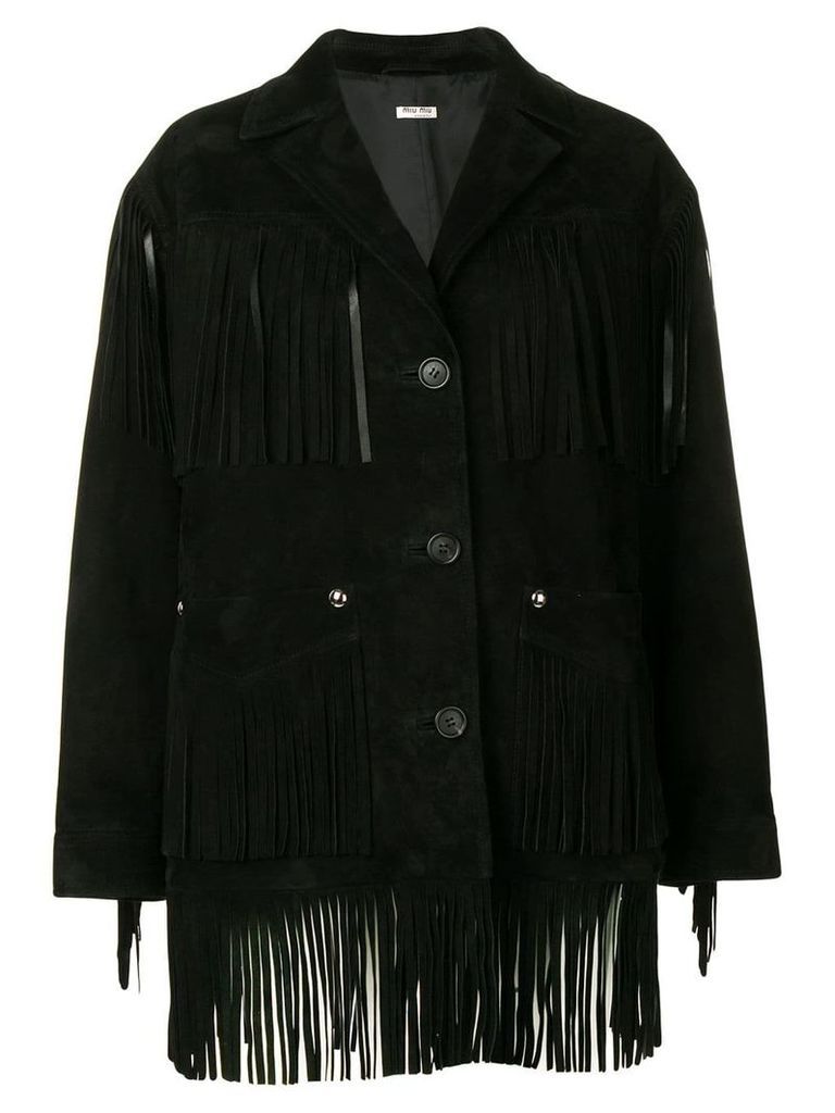 Miu Miu fringed jacket - Black