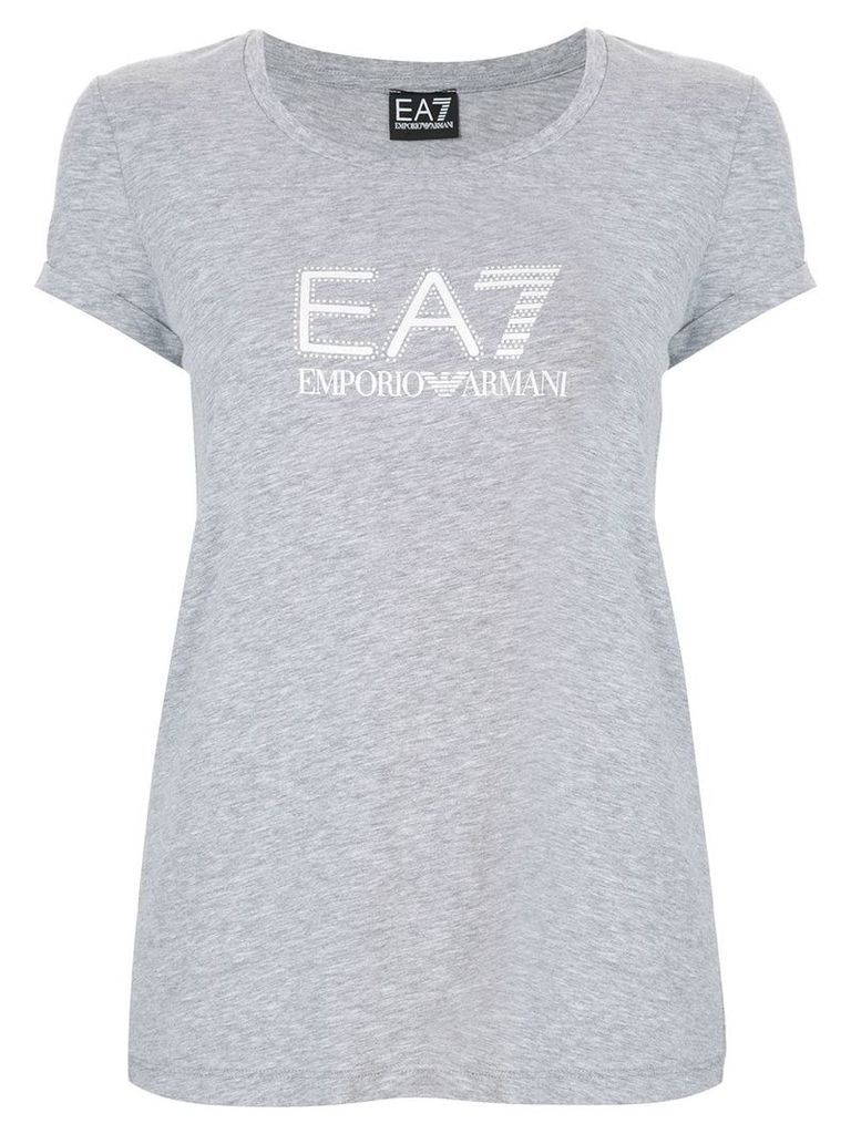 Ea7 Emporio Armani logo print T-shirt - Grey