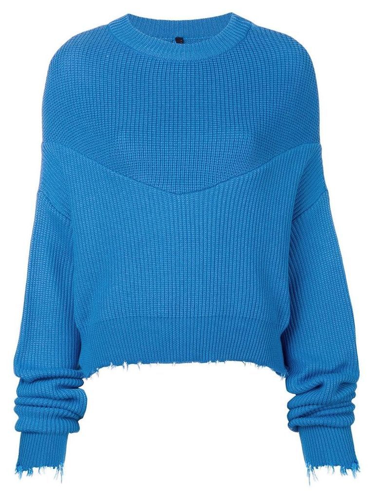 Unravel long-sleeve draped sweater - Blue
