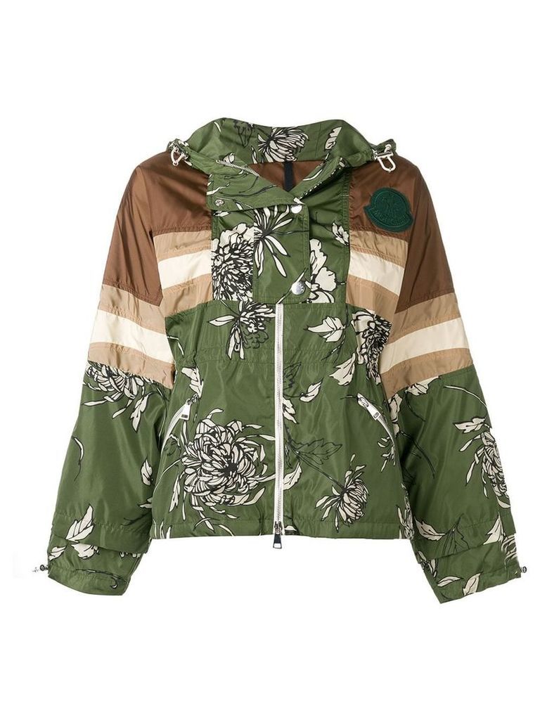 Moncler floral print rain jacket - Green
