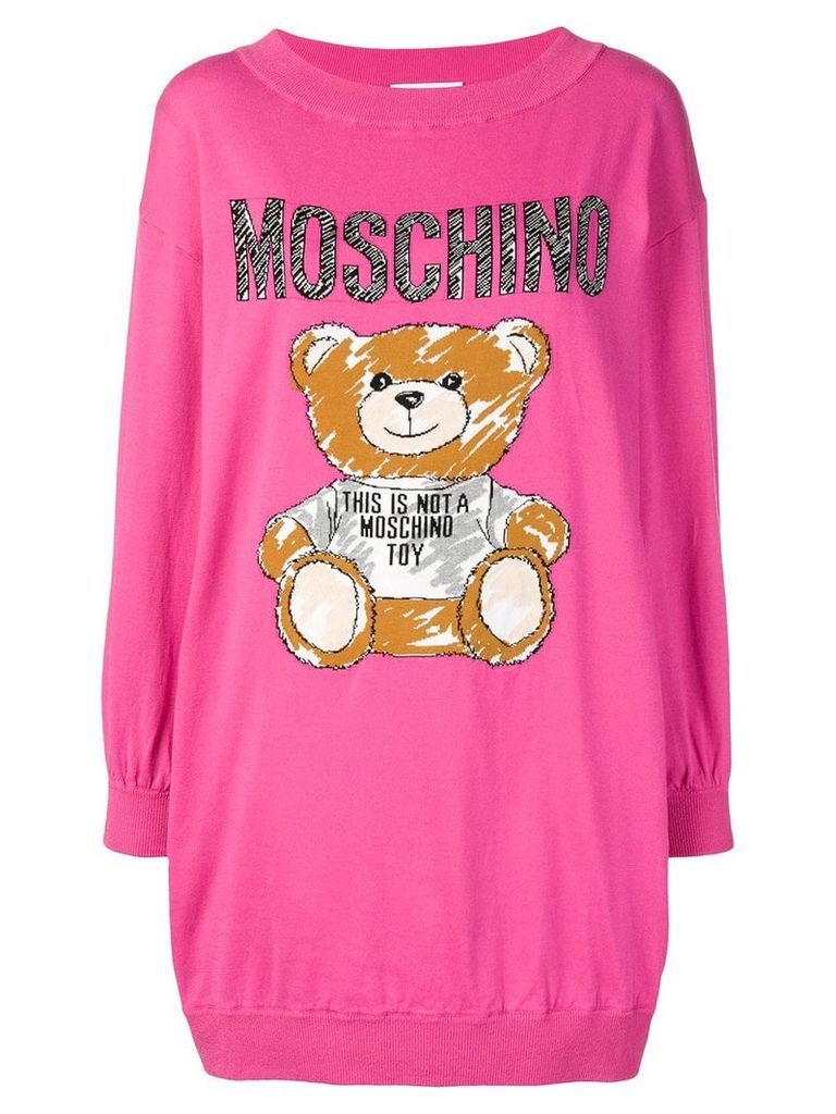 Moschino teddy intarsia sweater dress - Pink