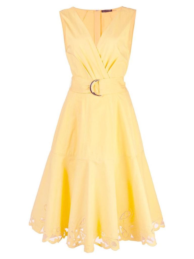 Josie Natori lace hem midi dress - Yellow