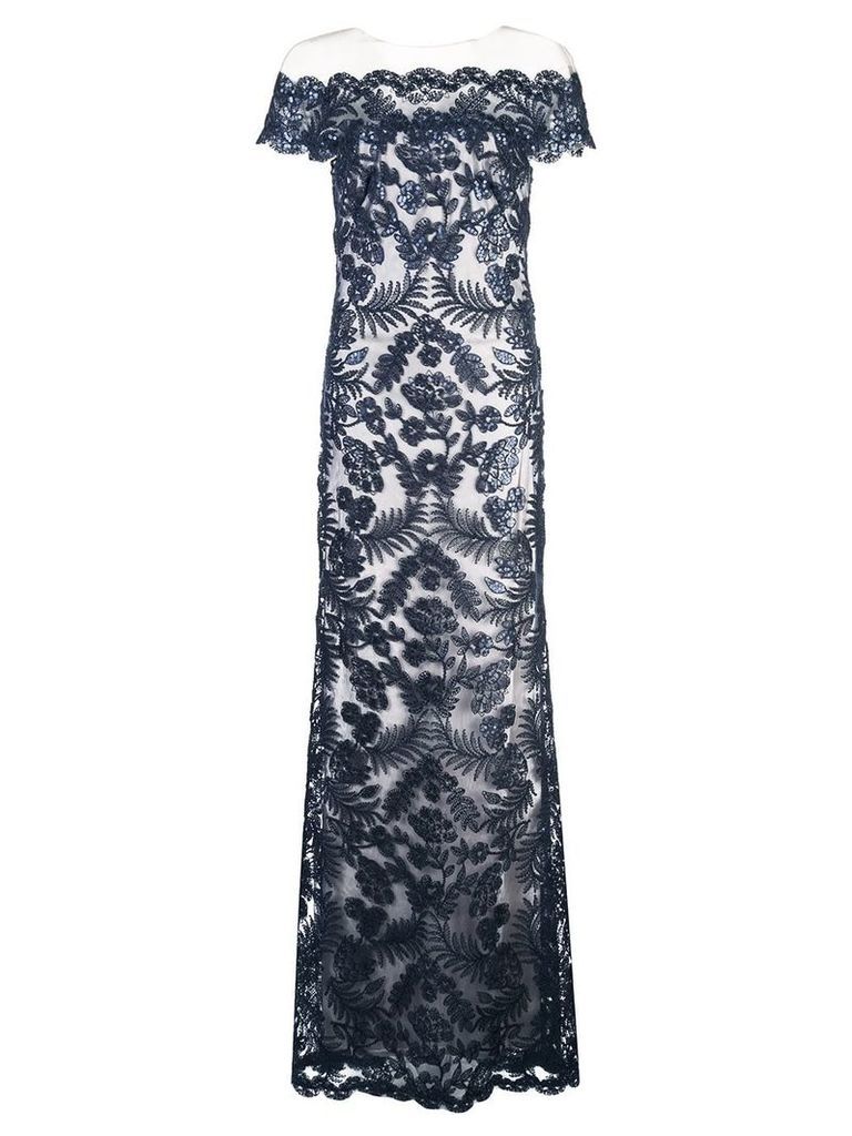 Tadashi Shoji lace structures gown - Black