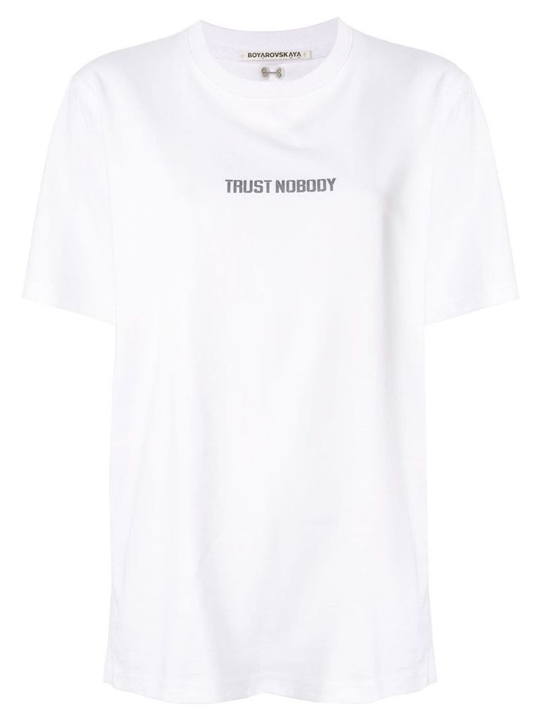 Boyarovskaya round neck slogan T-shirt - White