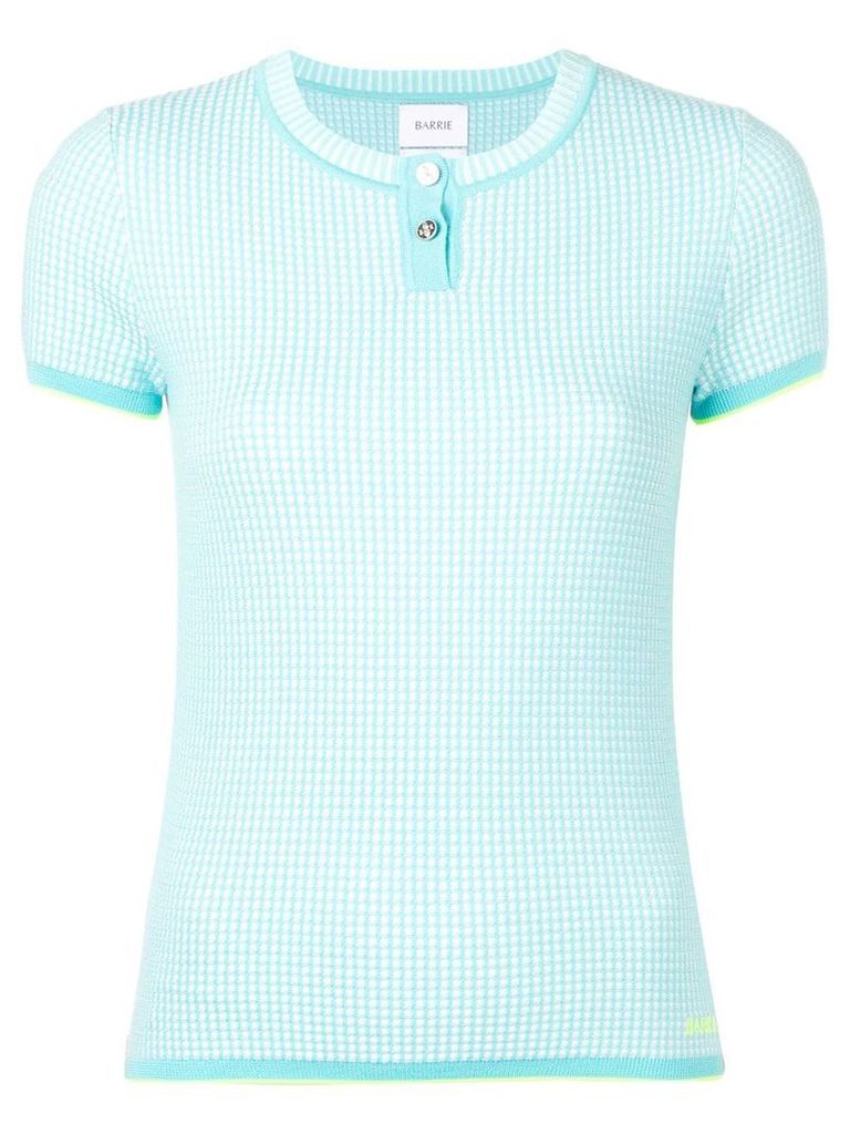 Barrie cashmere grid top - Blue
