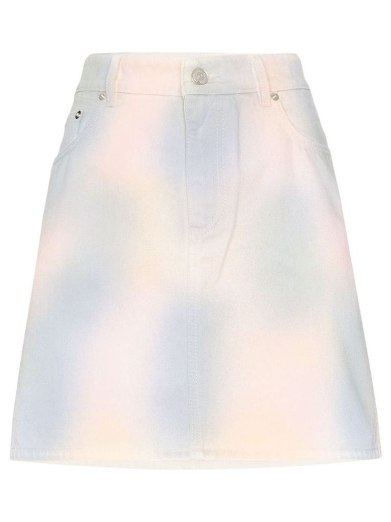 GANNI Shiloh tie-dye denim mini skirt - 981 RAINBOW