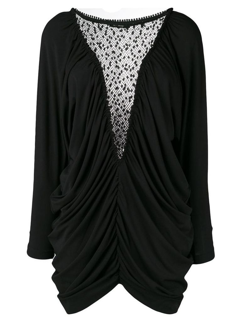 Isabel Marant mesh panels ruched dress - Black