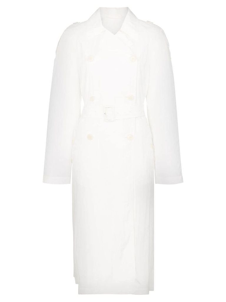 Helmut Lang belted trench coat - White