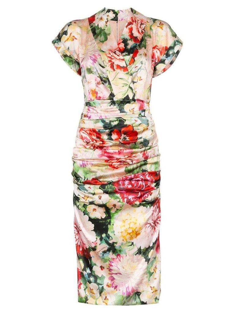 Dolce & Gabbana Floral print V-neck silk blend midi dress - 108 -