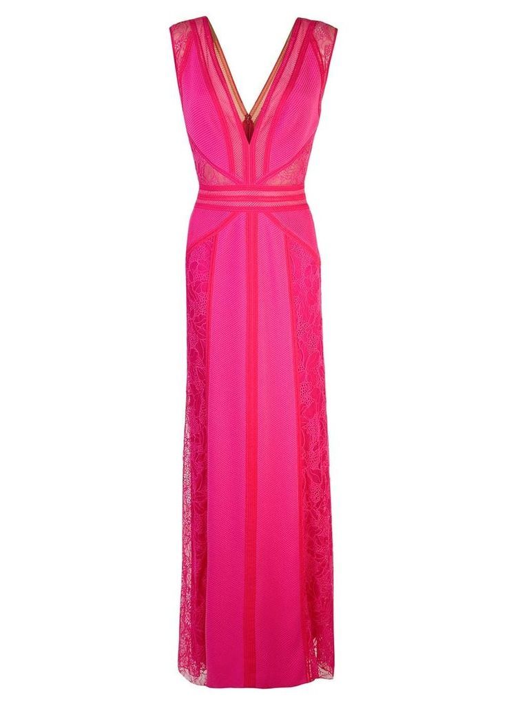 Tadashi Shoji lace inserts gown - Pink