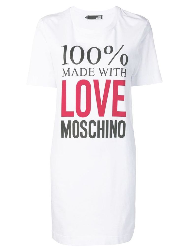 Love Moschino Made with Love T-shirt dress - White