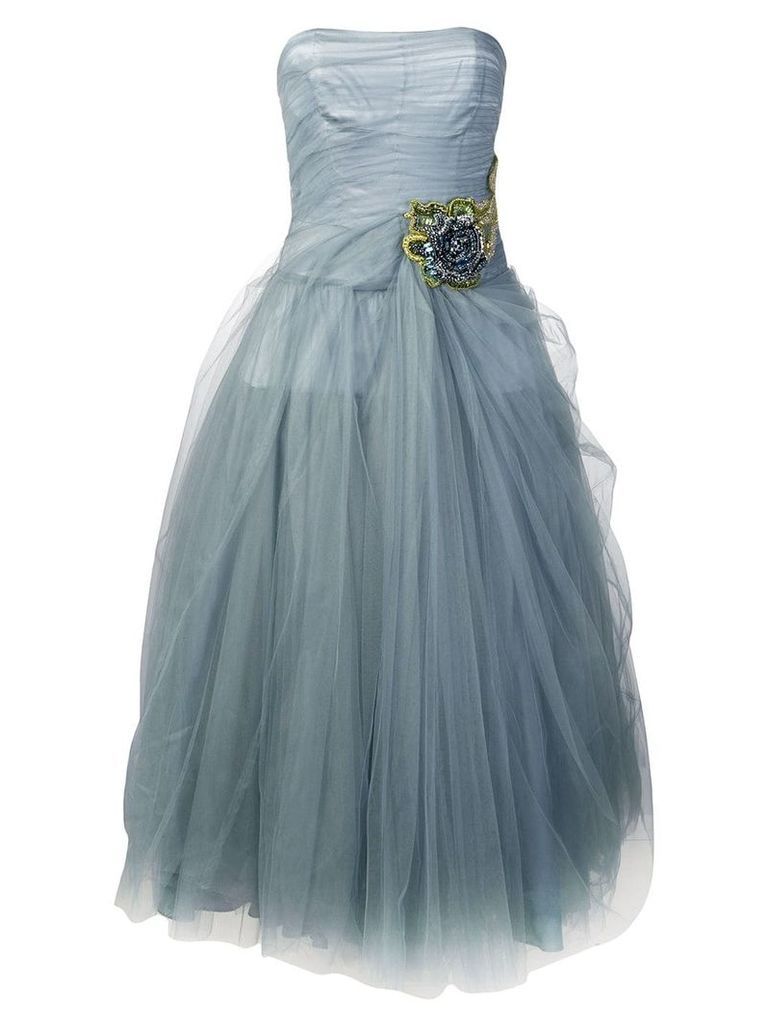 Prada strapless tulle dress - Blue