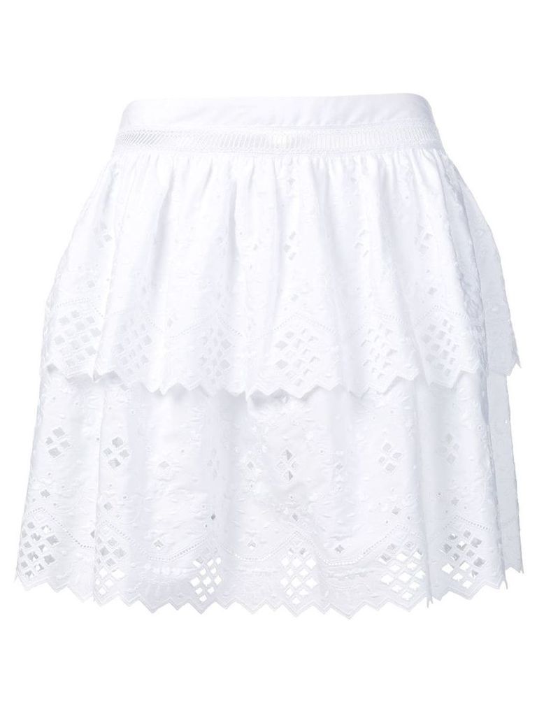 Alberta Ferretti embroidered flared skirt - White