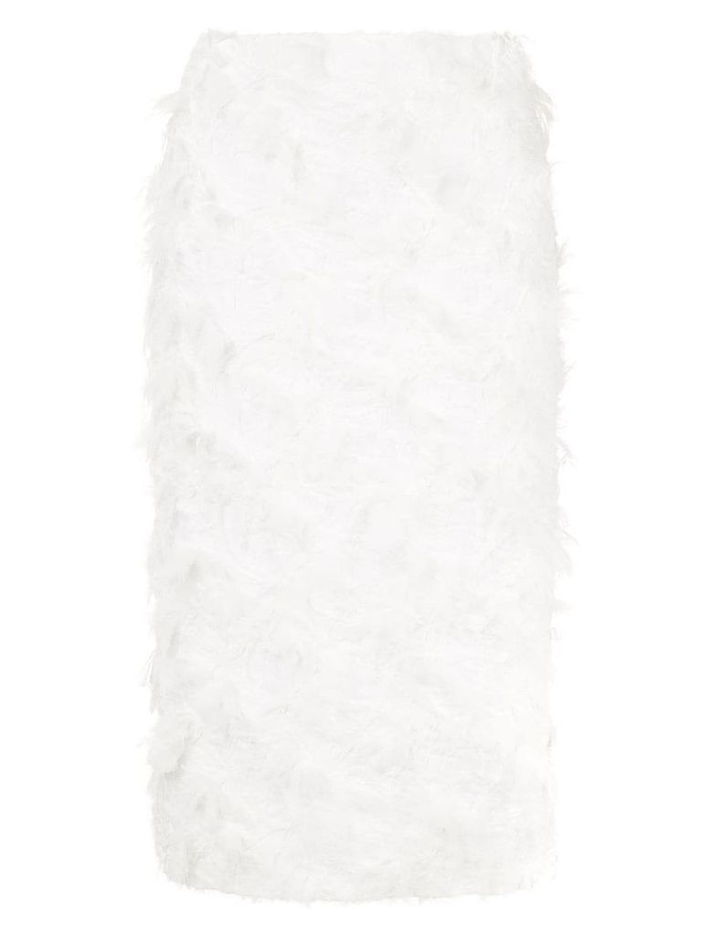 Fabiana Filippi feather effect pencil skirt - White