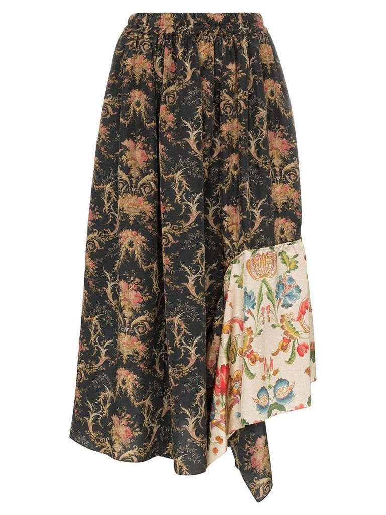 By Walid Frida floral print asymmetric skirt - Mixed frida