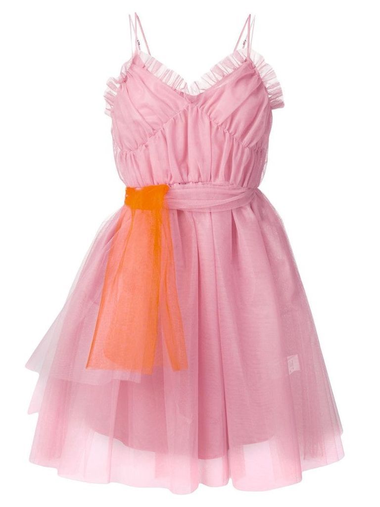 MSGM ruffle-trimmed tulle dress - Pink