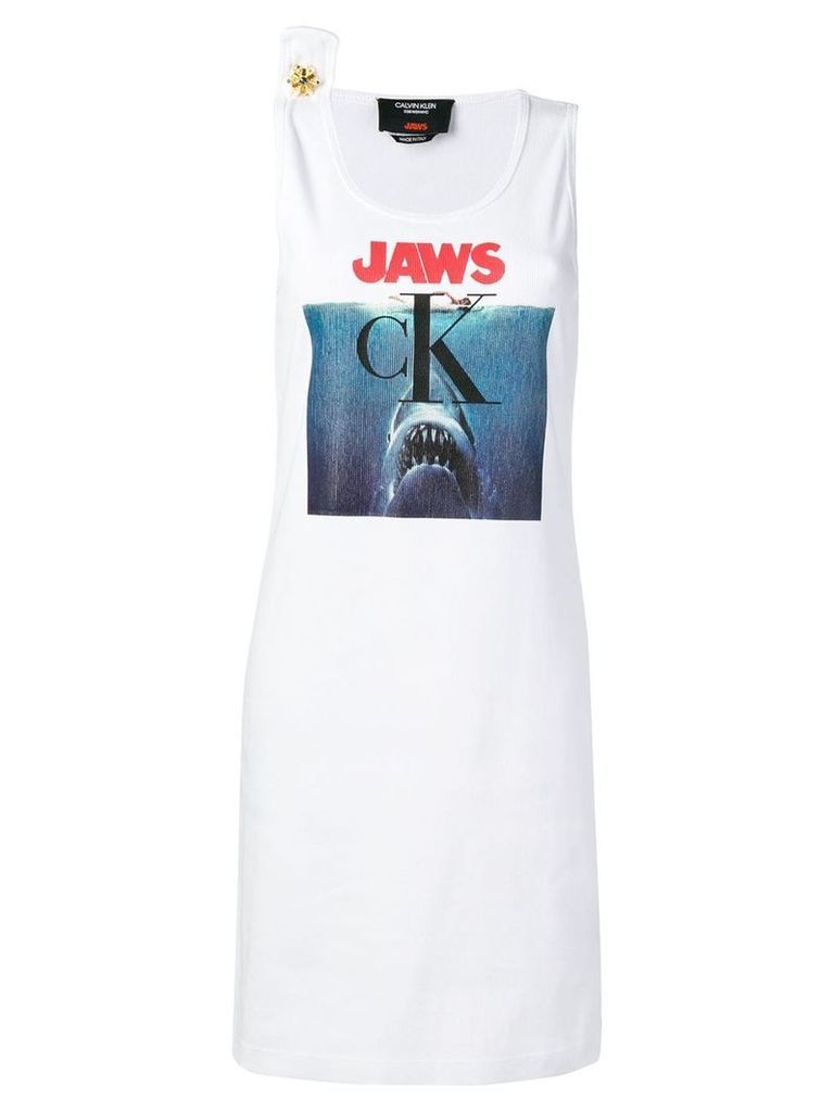 Calvin Klein 205W39nyc Jaws print logo dress - White