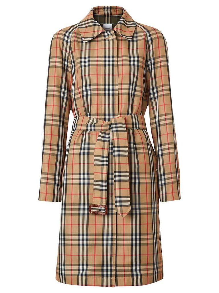 Burberry Vintage Check belted trench coat - Yellow
