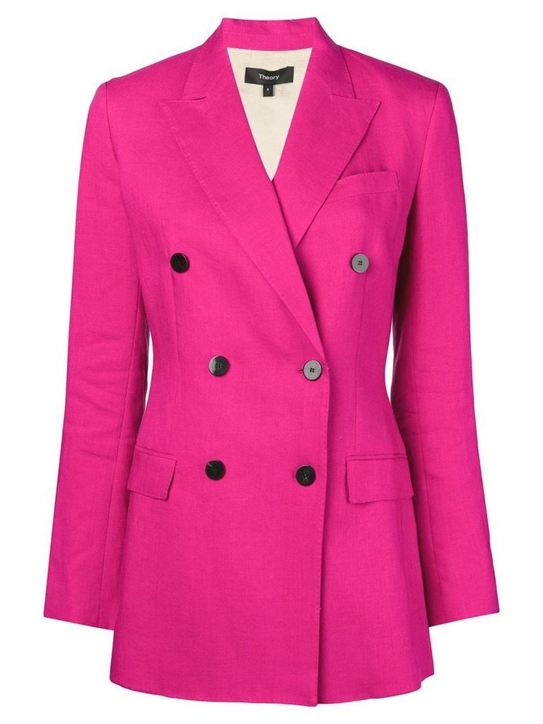 Theory double-breasted tailored blazer - Pink