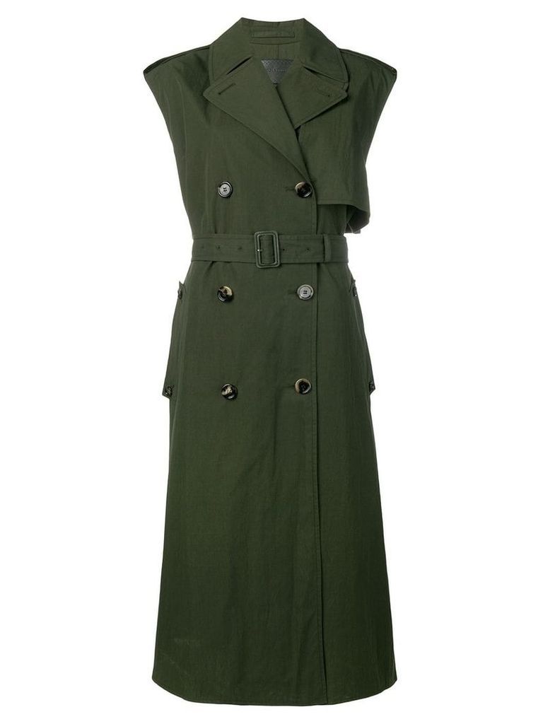 Bottega Veneta sleeveless belted trenchcoat - Green