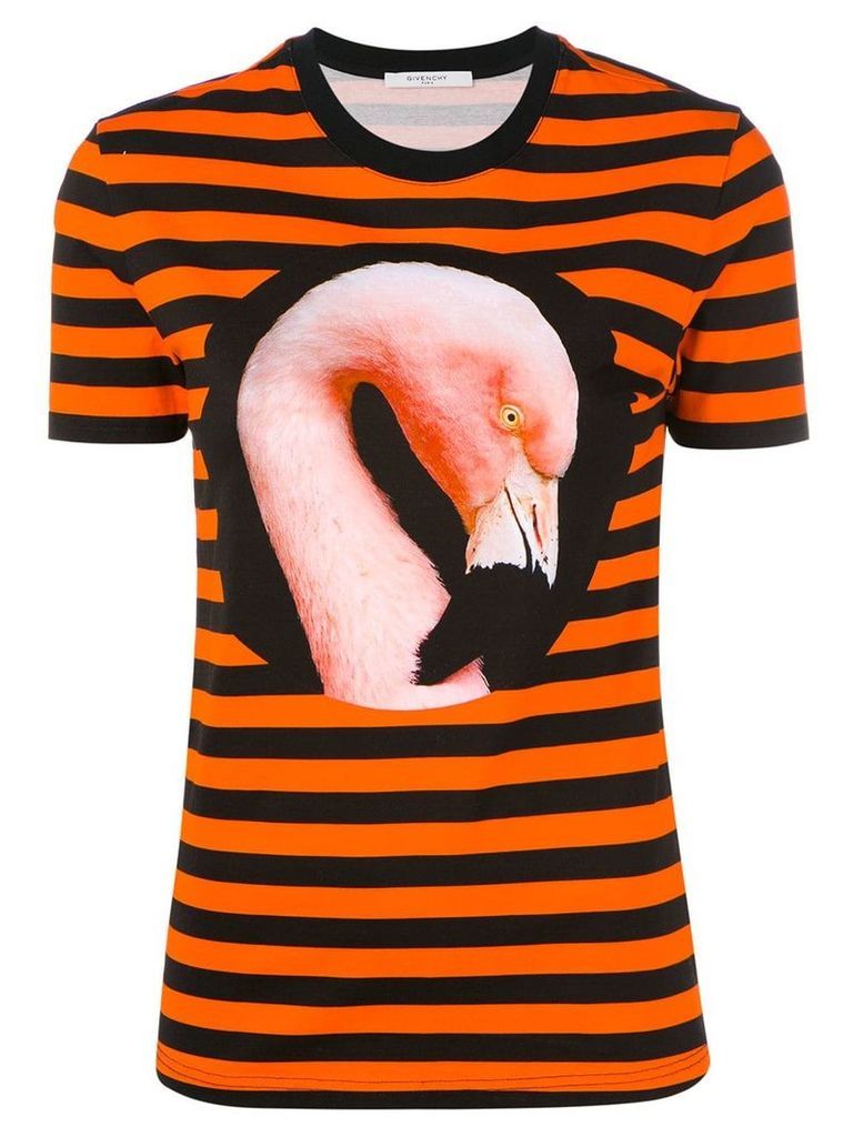 Givenchy striped Flamingo T-shirt - Black