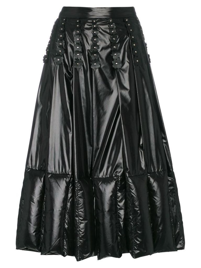 Moncler Pleated and Quilted Midi Skirt - Black