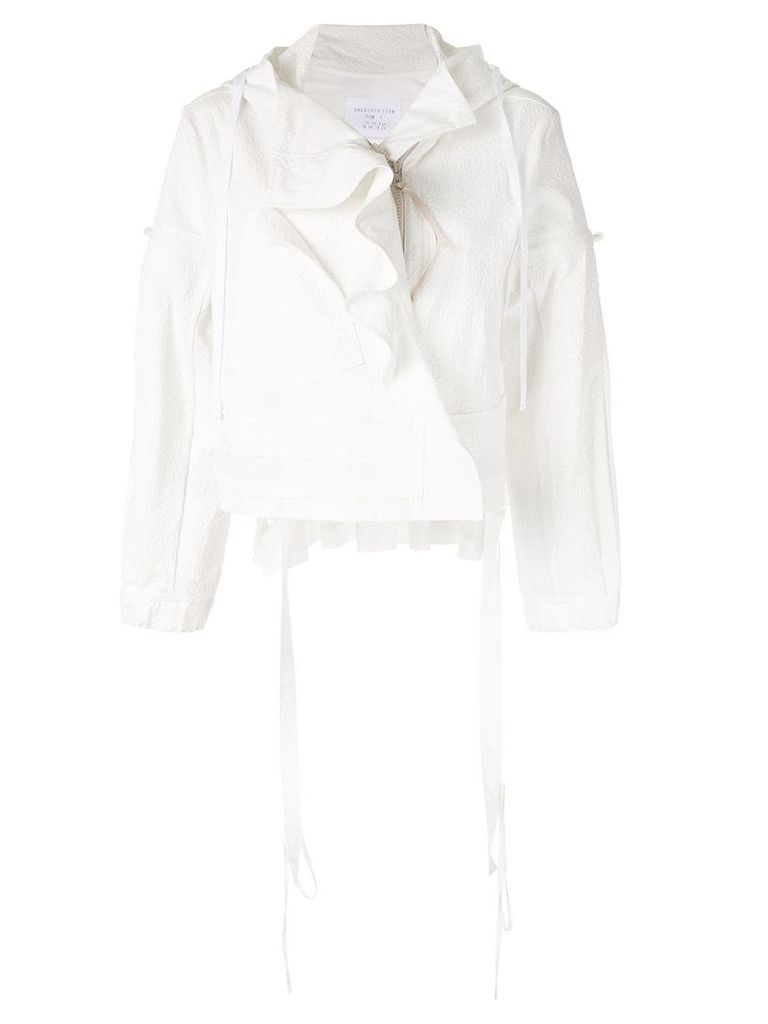 Shanshan Ruan cropped lightweight jacket - White