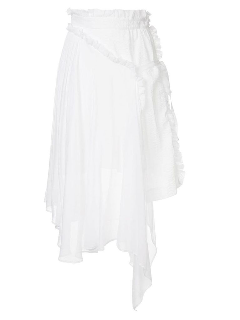 Shanshan Ruan asymmetric hem skirt - White