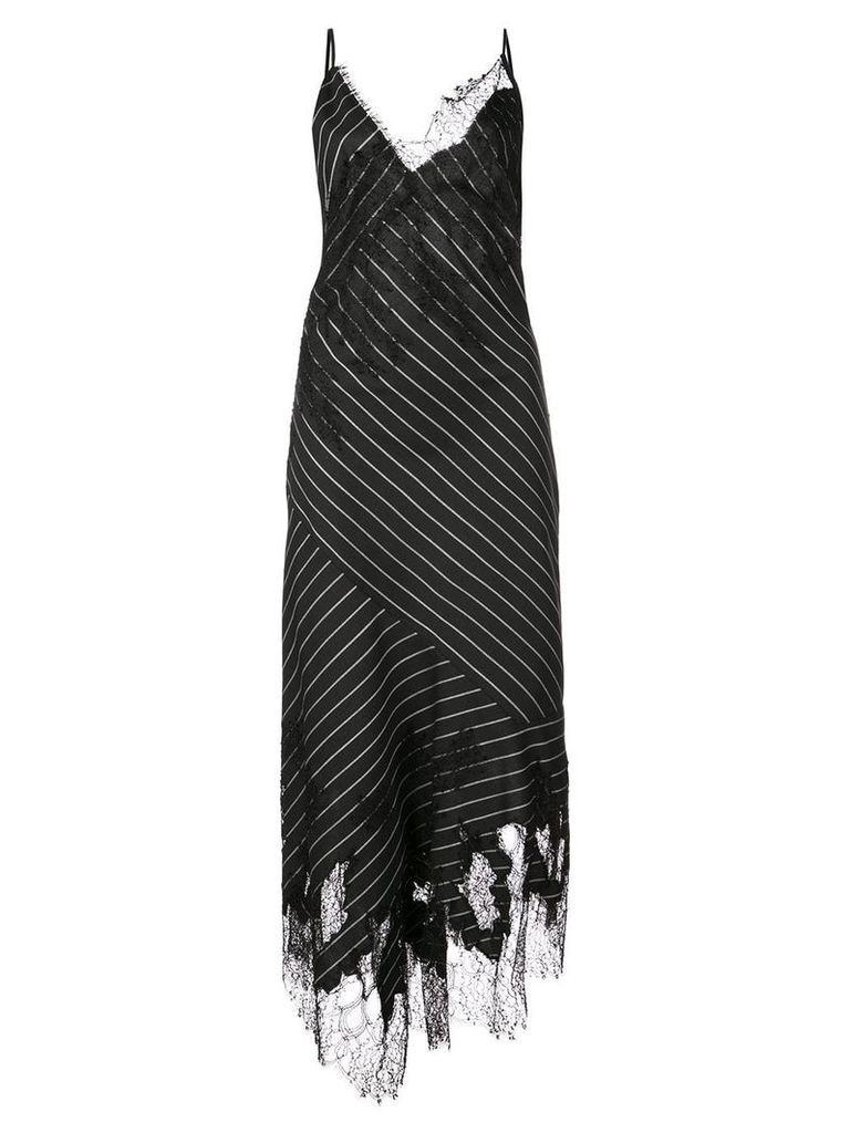 Jason Wu Collection striped asymmetric slip dress - Black