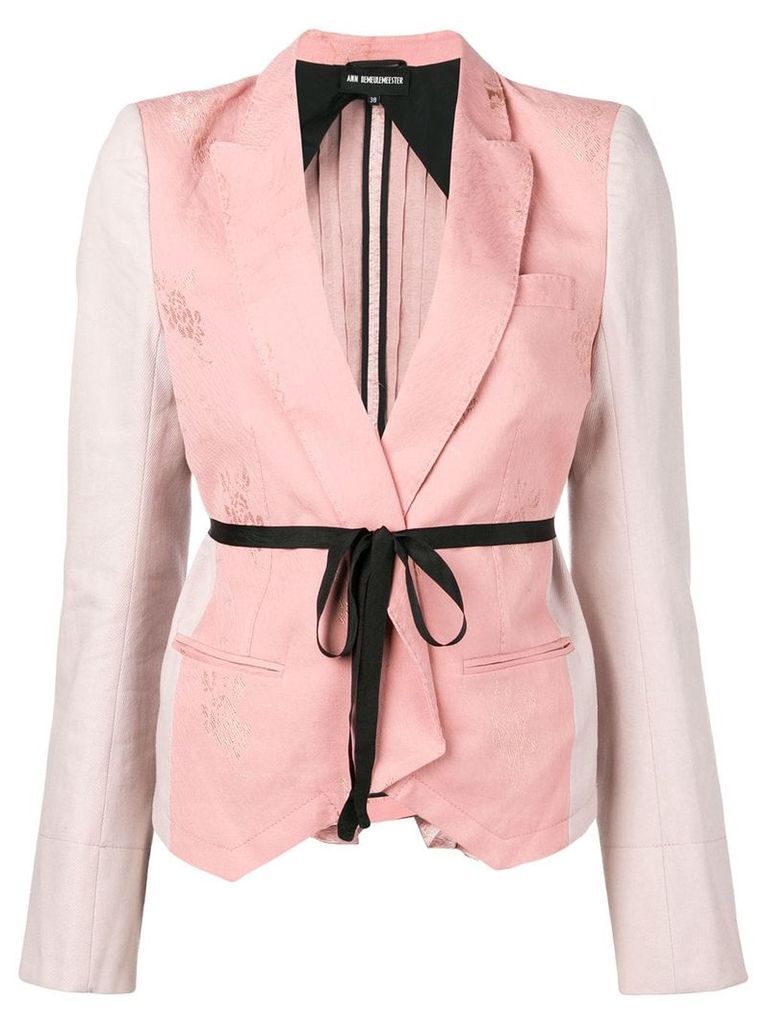 Ann Demeulemeester contrast panel brocade jacket - Pink