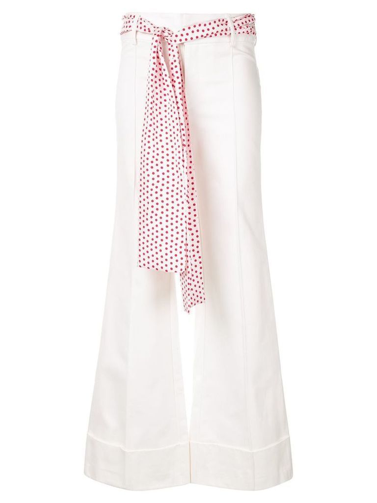 Maggie Marilyn flared jeans with belt scarf - White