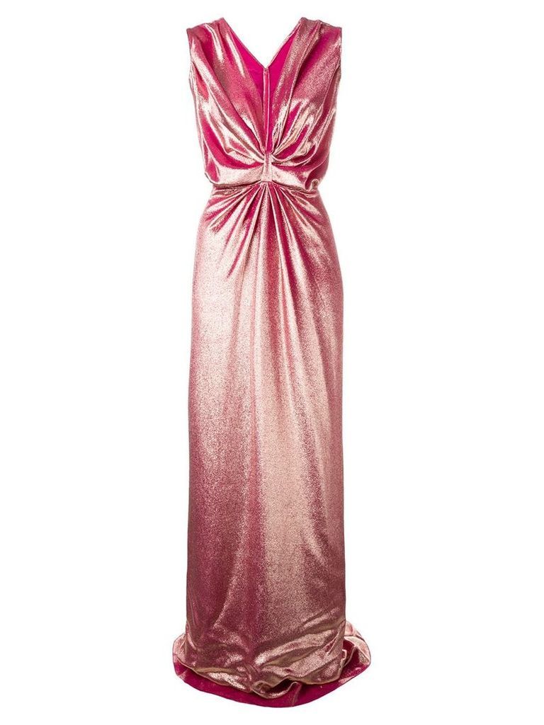 Rhea Costa ruched velvet gown - PINK