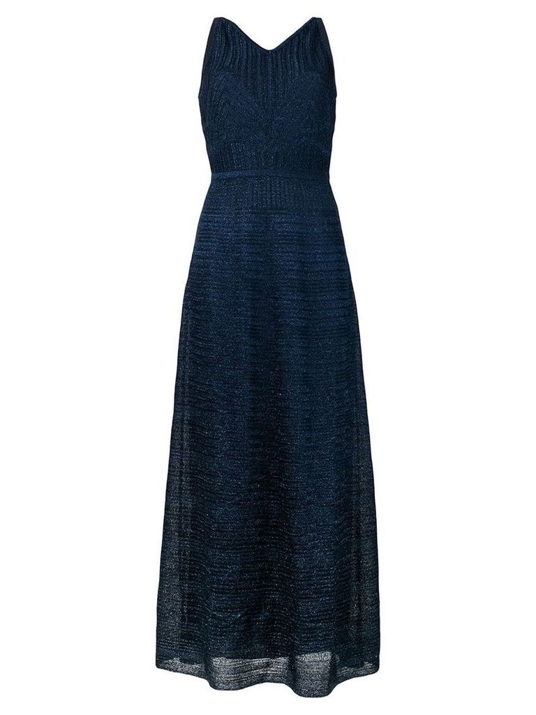 M Missoni long sleeveless dress - Blue