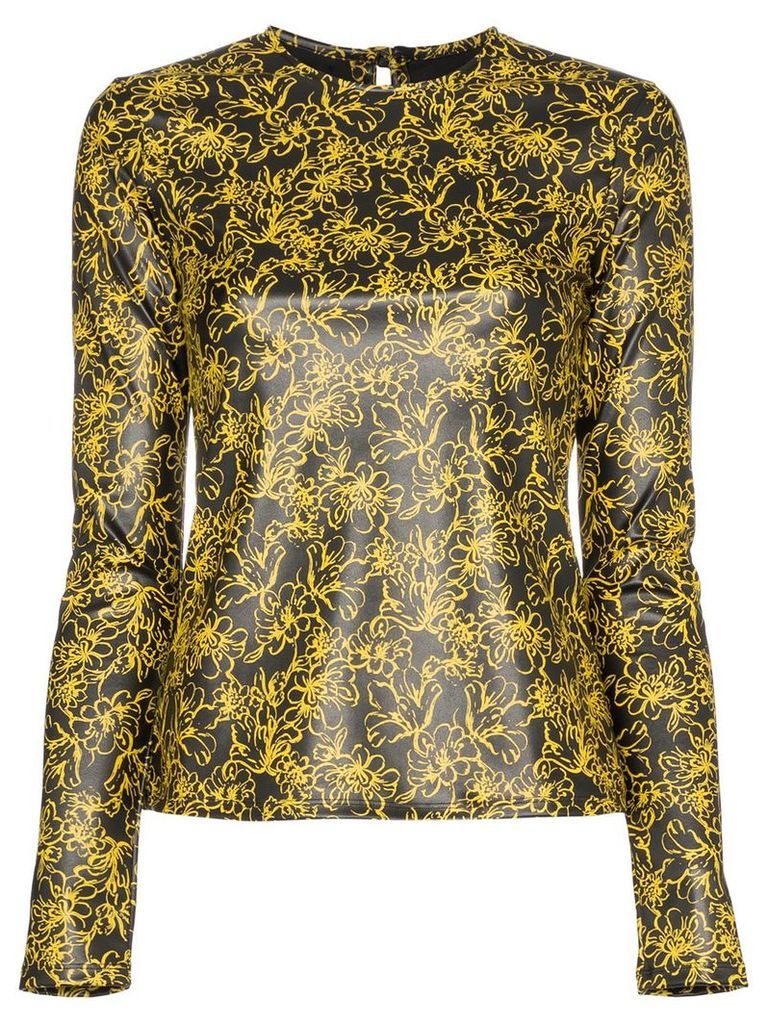 Markoo floral print fitted top - Black