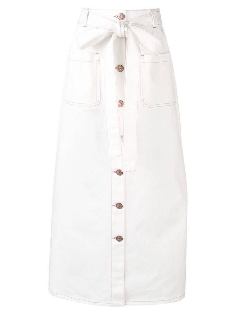 See By Chloé straight denim skirt - White