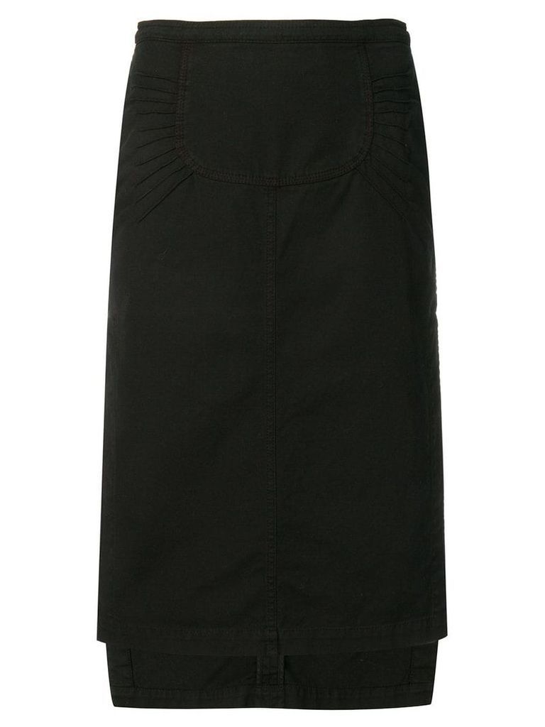 Nº21 asymmetric midi skirt - Black