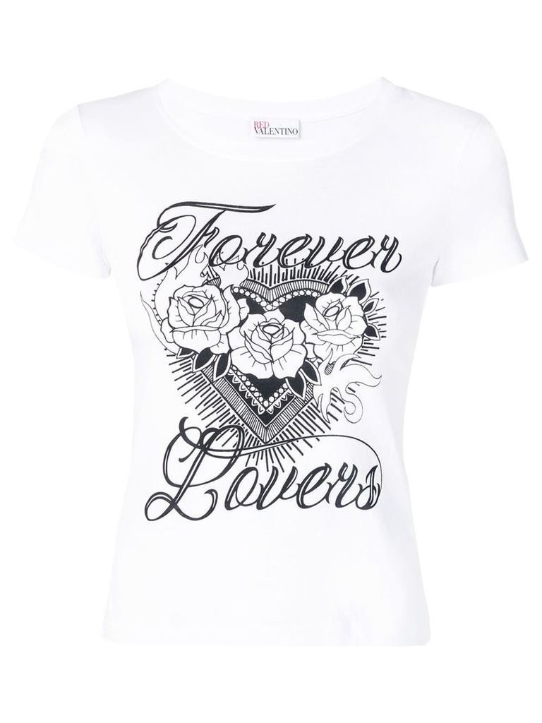 Red Valentino Forever Lovers printed T-shirt - White