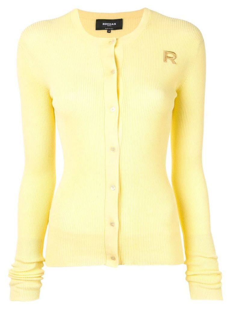 Rochas ribbed knit cardigan - Yellow