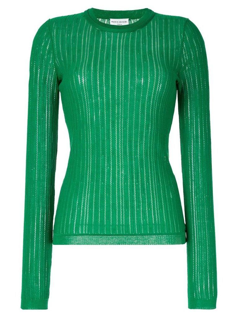 Sonia Rykiel perforated knit jumper - Green